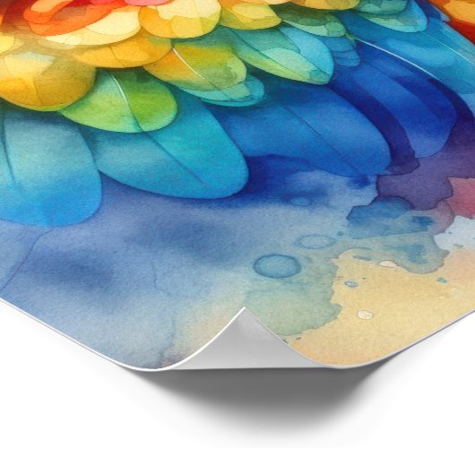 オウム水色 ポスター (角)