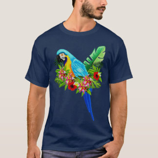 オウム熱帯フローラデザインラブトロピカル Tシャツ