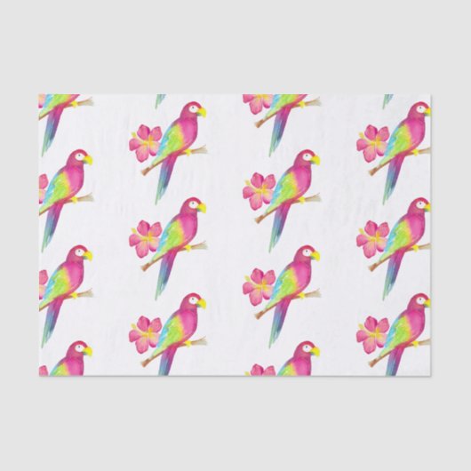 オウム熱帯水の色の夏パーティー 薄葉紙 (正面)