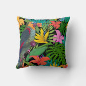 オウム熱帯葉  クッション (裏面)