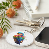 オウム白熱［赤熱］光を放つウ キーホルダー (正面右)