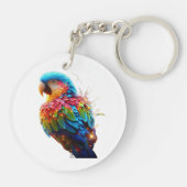 オウム白熱［赤熱］光を放つウ キーホルダー (裏面)