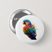 オウム白熱［赤熱］光を放つウ 缶バッジ (正面&裏面)