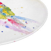 オウム絵を描アート水の色の赤カラフル青 カッティングボード (角)