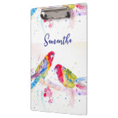 オウム絵を描アート水の色の赤カラフル青 クリップボード (左)