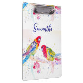 オウム絵を描アート水の色の赤カラフル青 クリップボード (右)