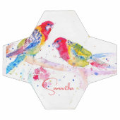 オウム絵を描アート水の色の赤カラフル青 サッカーボール (フラット)