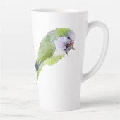 オウム絵画の水色 カフェラテマグ (右)