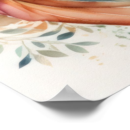 オウム絵画魚の水色II ポスター (角)