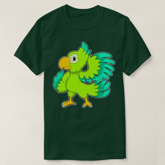 オウム緑 Tシャツ (デザイン正面)