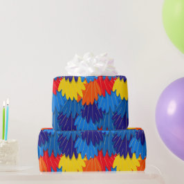 オウム羽毛模様アカマガモ ラッピングペーパー