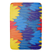 オウム羽真紅マカオエキゾチック鳥模様 バスマット (正面縦)