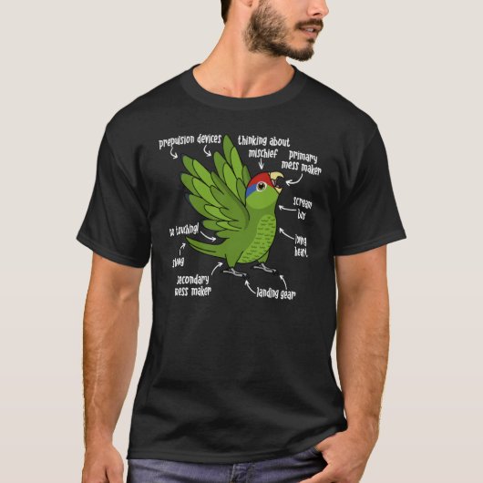 オウム解剖学Iメキシコ赤頭アマゾン Tシャツ (正面)