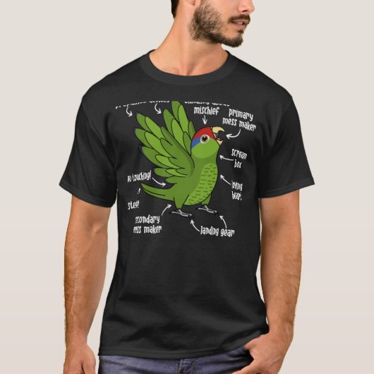 オウム解剖学Iメキシコ赤頭アマゾン Tシャツ (正面)