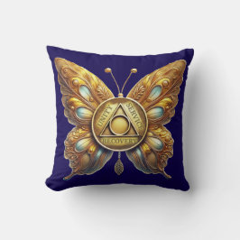 オウム記号バタフライと祈りの言葉 クッション