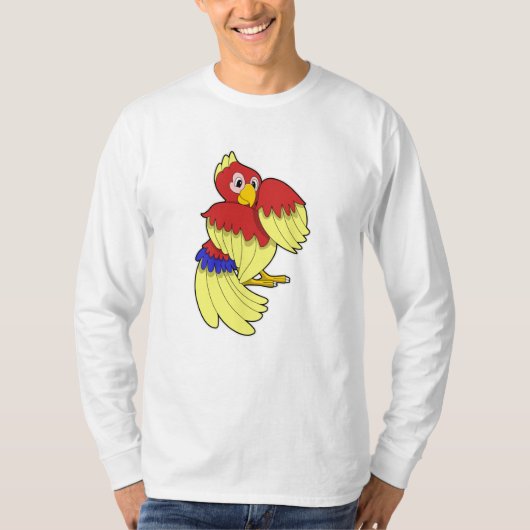 オウム赤い黄色 Tシャツ (正面)