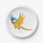オウム飛んでいるウ ペーパープレート (正面)