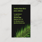 オウム飼育鳥アヴィアリ明るいロベバードはっきりした 名刺 (裏面)