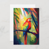 オウム鳥の動物ポートレート絵画の野生動物フリー サンキューカード (正面/裏面)