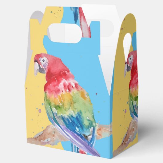 オウム鳥の子供少年のお誕生日ケーキお願いボックス フェイバーボックス (オープン)