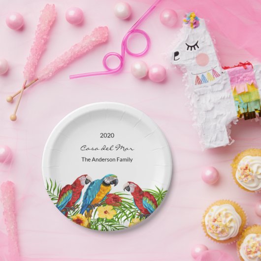 オウム鳥の熱帯性のブーズ名 ペーパープレート (パーティー)