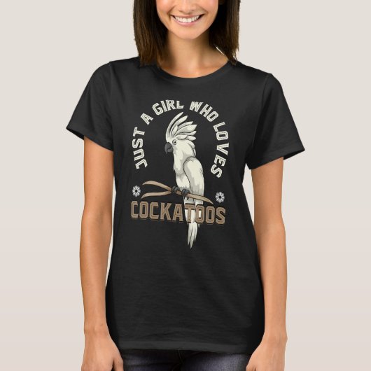 オウム鳥ウォッチャー女性Coを愛する女の子 Tシャツ (正面)