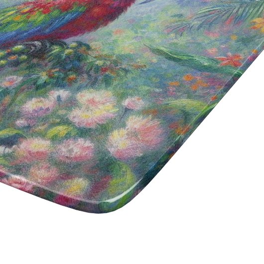 オウム鳥ジャングルフローラ感絵画感主義 カッティングボード (角)