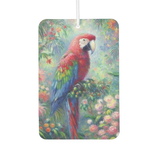 オウム鳥ジャングルフローラ感絵画感主義 カーエアーフレッシュナー (正面)