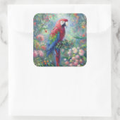 オウム鳥ジャングルフローラ感絵画感主義 スクエアシール (バッグ)