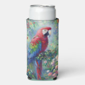 オウム鳥ジャングルフローラ感絵画感主義 スリム缶クーラー (Seltzer正面)