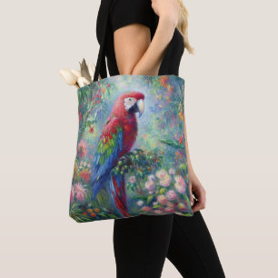 オウム鳥ジャングルフローラ感絵画感主義 トートバッグ