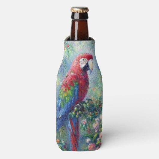 オウム鳥ジャングルフローラ感絵画感主義 ボトルクーラー (ボトル正面)