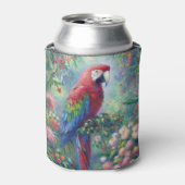 オウム鳥ジャングルフローラ感絵画感主義 缶クーラー (缶正面)
