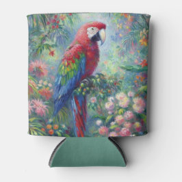 オウム鳥ジャングルフローラ感絵画感主義 缶クーラー