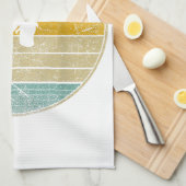 オウム鳥ヴィンテージ動揺してレトロスタイルシルエット キッチンタオル (四つ折り)