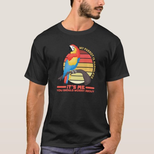 オウム鳥引用文パパママ Tシャツ (正面)