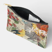 オウム黄熱帯アンティーク花 アクセサリーポーチ (見開き)