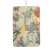 オウム黄熱帯アンティーク花 カーエアーフレッシュナー (正面)