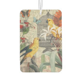 オウム黄熱帯アンティーク花 カーエアーフレッシュナー (裏面)