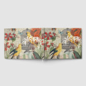 オウム黄熱帯アンティーク花 ゲストブック (全面)