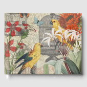 オウム黄熱帯アンティーク花 ゲストブック (正面)