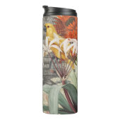 オウム黄熱帯アンティーク花 タンブラー (回転右)