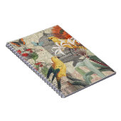 オウム黄熱帯アンティーク花 ノートブック (右側)