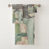 オウム黄熱帯アンティーク花 バスタオルセット (インサイチュ)