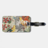 オウム黄熱帯アンティーク花 ラゲッジタグ (裏面横)