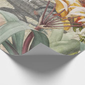 オウム黄熱帯アンティーク花 ラッピングペーパー (角)