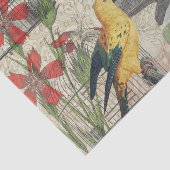 オウム黄熱帯アンティーク花 薄葉紙 (詳細)