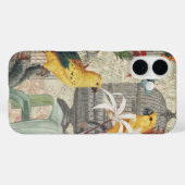 オウム黄熱帯アンティーク花 Case-Mate iPhoneケース (裏面 (横))