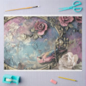 オウム、みすぼらしいシック、装飾鳥とフローラアート 薄葉紙 (クラフト)