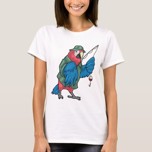 オウム アングラー 釣り竿 釣り Tシャツ (正面)